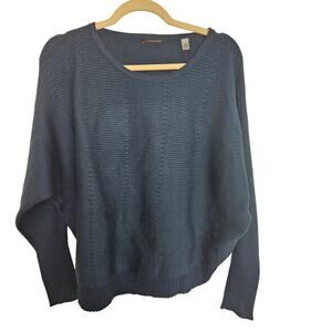 NEW Tahari Sweater Navy Blue Pullover Sweater Long Sleeve Women M